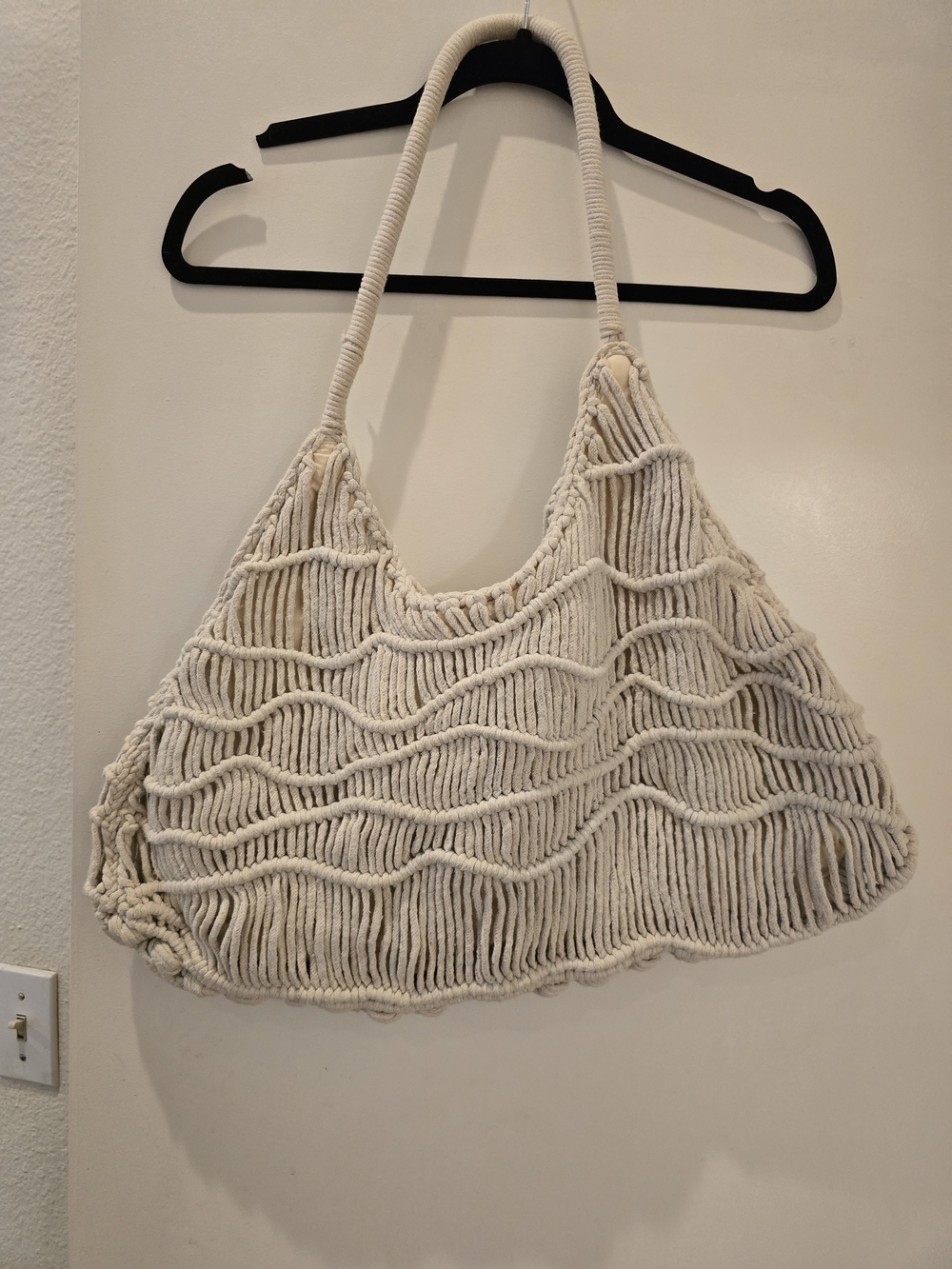 Universal Thread Cream Macramé Shoulder Tote